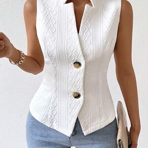 Elegant White Sleeveless Top